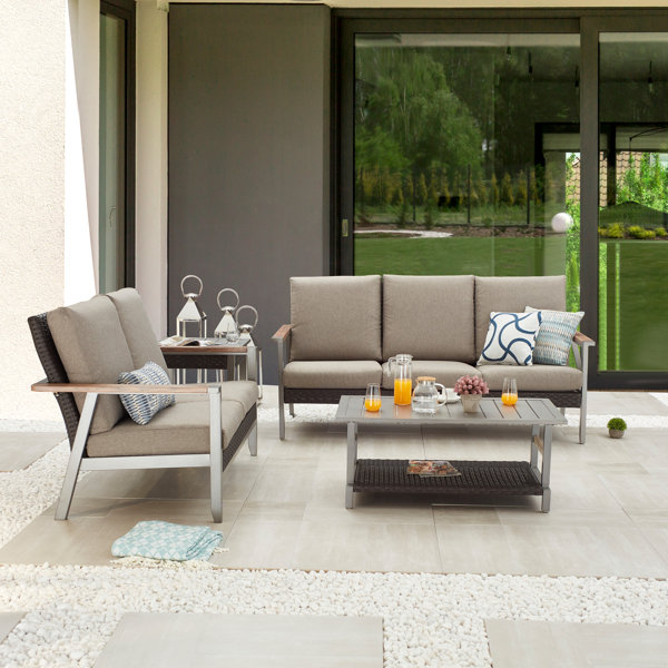 Latitude Run Seval Outdoor 4 Piece Sofa Seating Group With