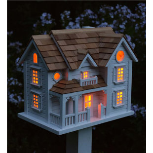 Go to store & view more images Plow & Hearth Kingsgate Cottage Lighted 53 in x 11.75 in x 8.5 in Birdhouse