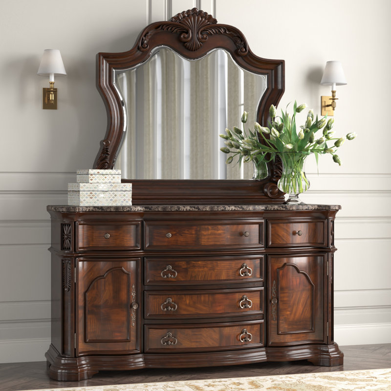 Astoria Grand Fletcher 6 Drawer Combo Dresser with Mirror ...