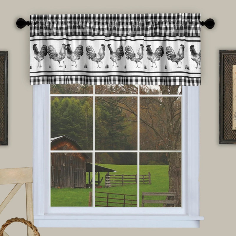 August Grove Eley Barnyard Rooster Kitchen 58 Window Valance
