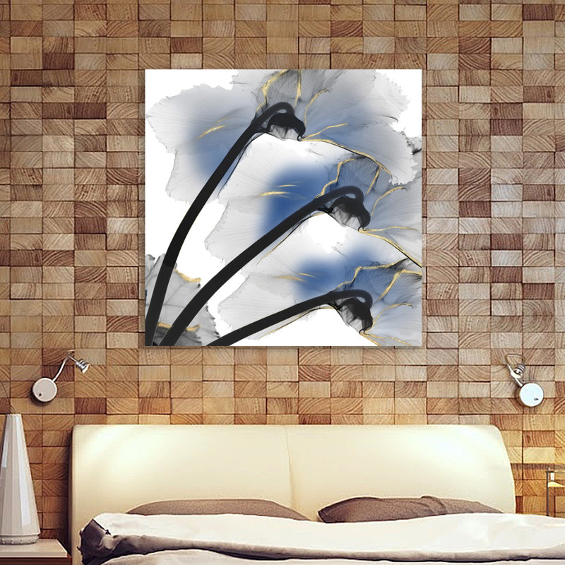 Mercer41 Indigo Luster Cyclamen Graphic Art Print On Wrapped