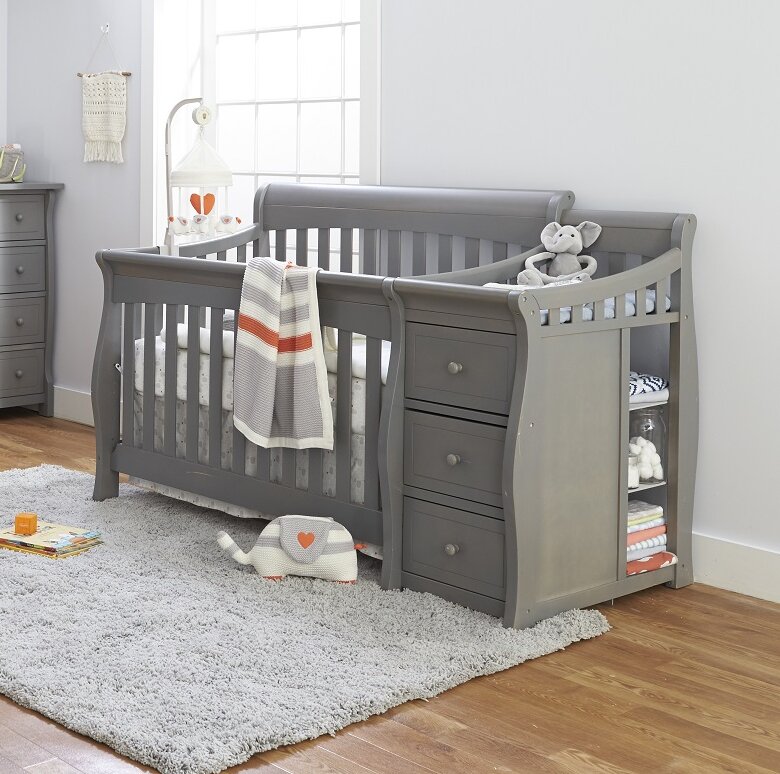 4 in 1 convertible crib with changing table