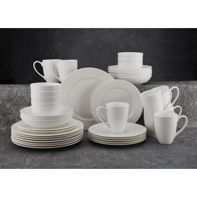 Mikasa Annabel 40-Piece Lightweight Chip-Resistant Bone China Dinnerware Set, Service for 8