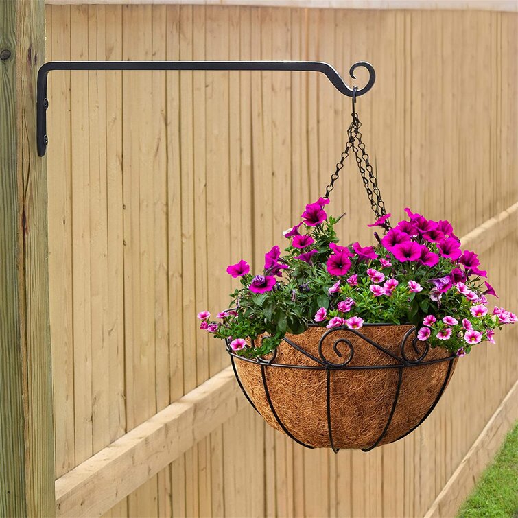 Patio Chain Porch Decor 2 Pack Watering Basket Deck 10 in Diameter Metal Hanging Planter Basket with Coco Liner Garden for Lawn Round Wire Plant Holder Hanging Flower Pot