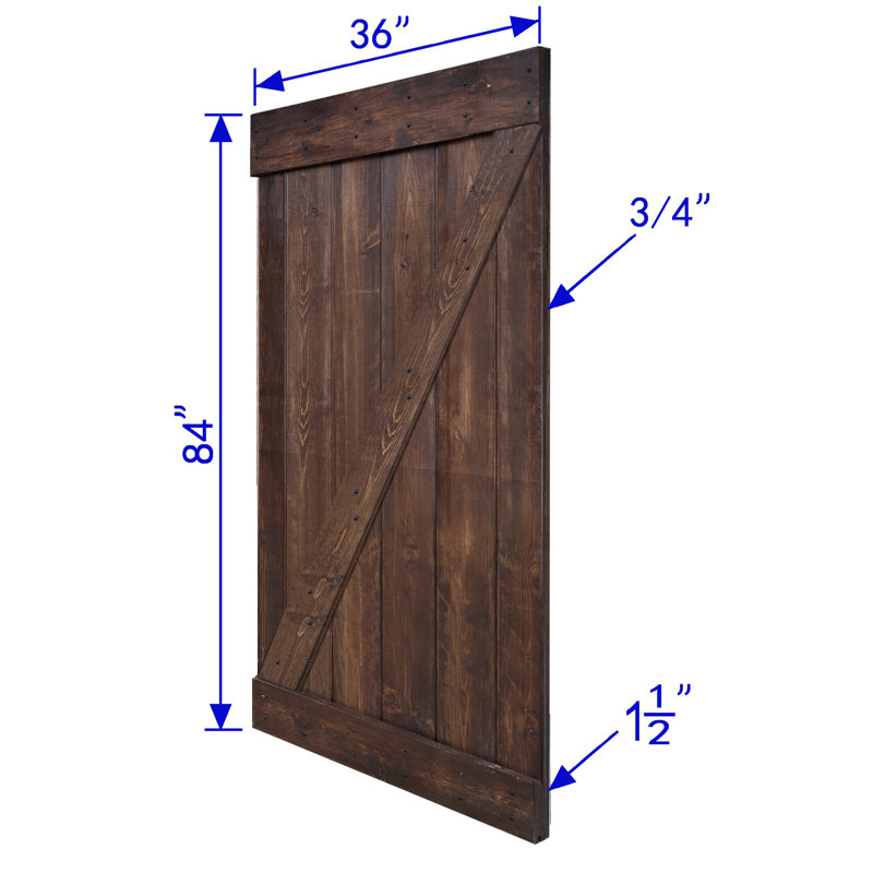 Wellhome Paneled Wood Painted Z Series Interior Sliding Slab Barn Door With Installation Hardware Kit Reviews