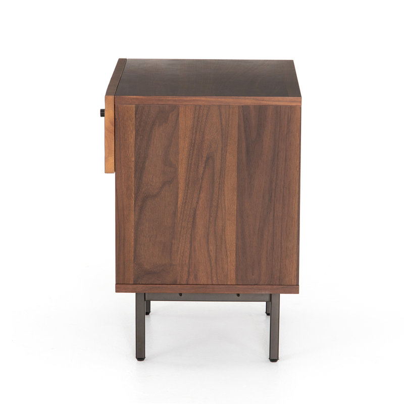 Creline 1 Drawer Metal Nightstand In Walnut Allmodern