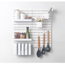 Abimars 52 Pcs Pegboard Shelving Set Pegboard Hooks Accessories with Some Rubber