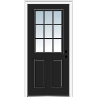 Verona Home Design Smooth Fiberglass Prehung Front Entry Door