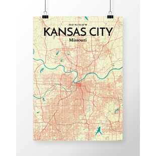 Map of the Country Club District Kansas City, Missouri D4060 Gallery Wrapped Canvas Wall Art Print