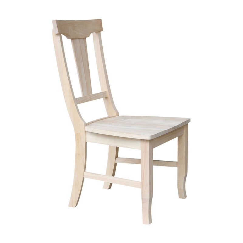 August Grove Toby Solid Wood Slat Back Side Chair In Unfinished