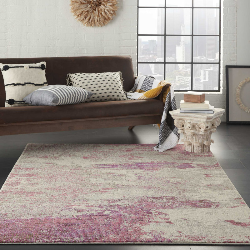 Owens Modern Abstract Ivory Pink Area Rug Reviews Allmodern