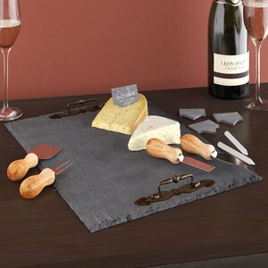 Bruce 11 Piece Slate Cheese Board Set