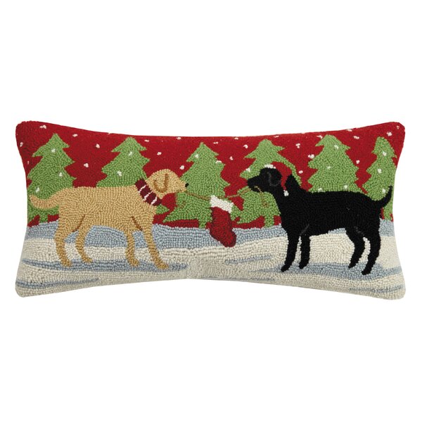 12x26 Holiday Pillow Mary Lake Thompson Dachshund with Scarf Hook 