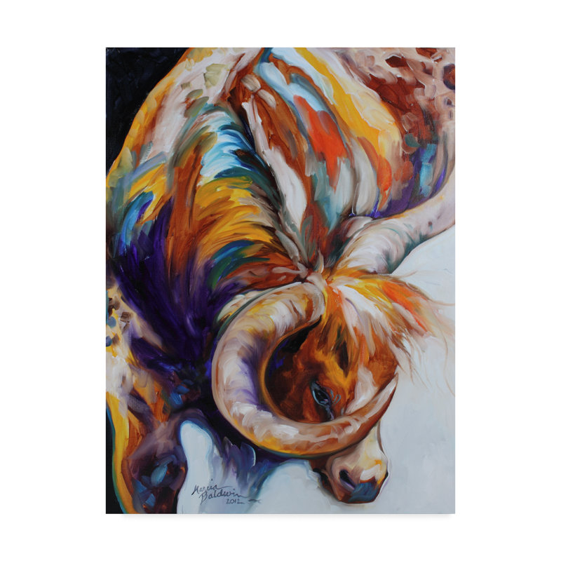 Trademark Art Longhorn Abstract Acrylic Painting Print On