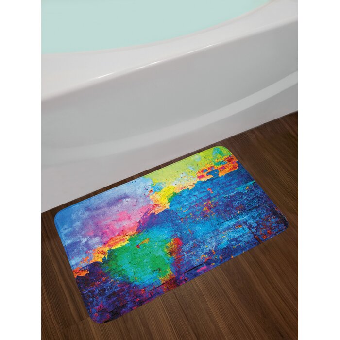 East Urban Home Ambesonne Brick Wall Bath Mat Vibrant Coloured