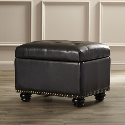 Frontenac 24" Wide Faux Leather Tufted Rectangle Storage Ottoman