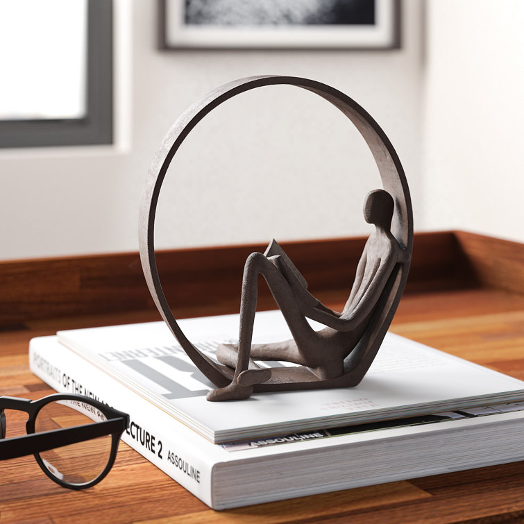 Birdsall Encircled Reader Iron Figurine