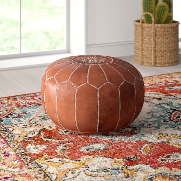 Shop Carolos Leather Pouf from Wayfair on Openhaus