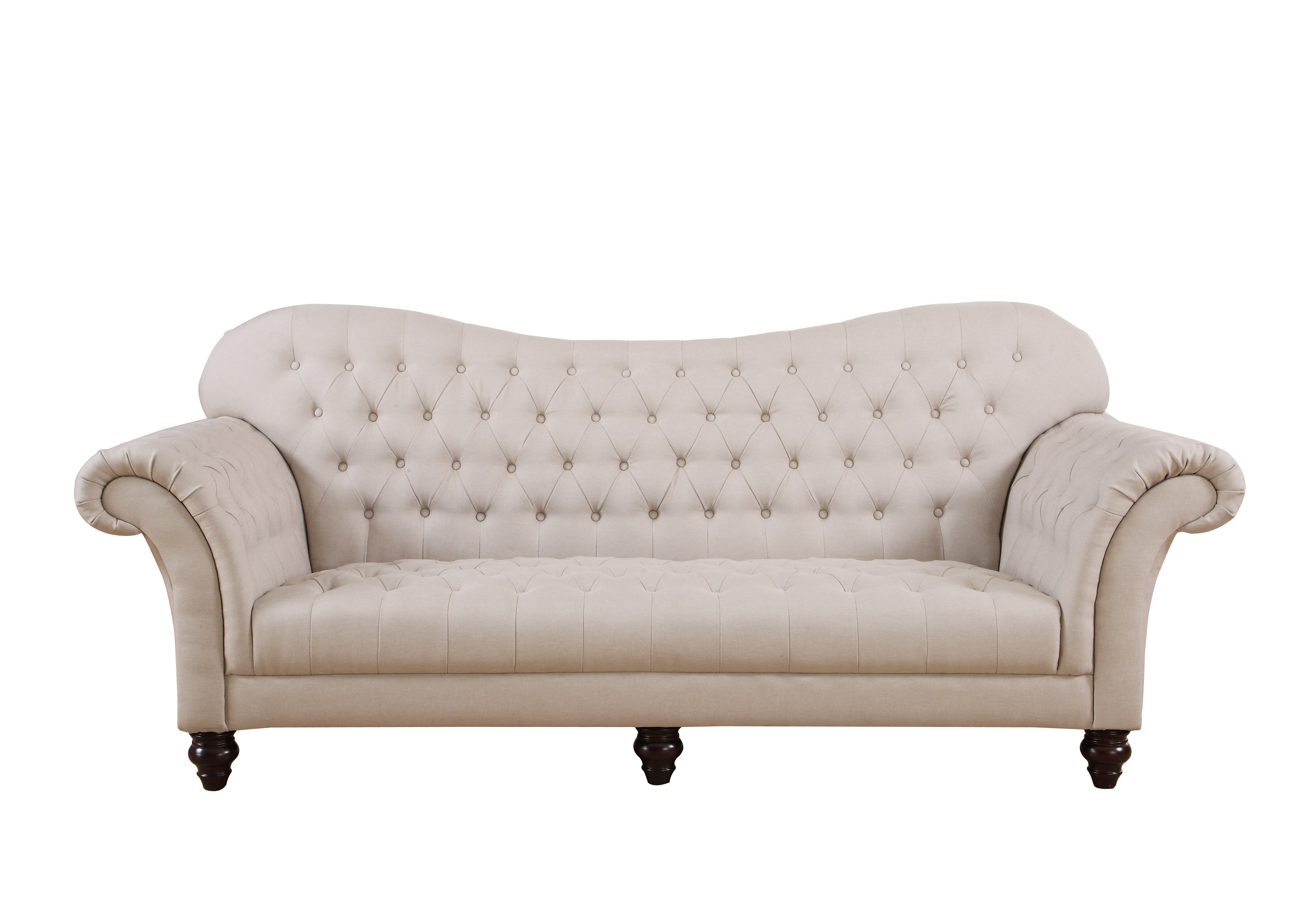 classic tufted real leather tufted victorian sofa