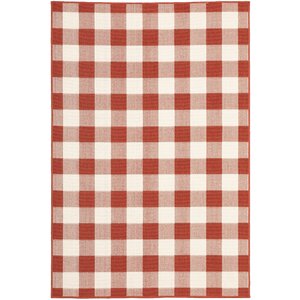 Sand & Stable Mac Plaid Red/Ivory Indoor / Outdoor Area Rug & Reviews ...