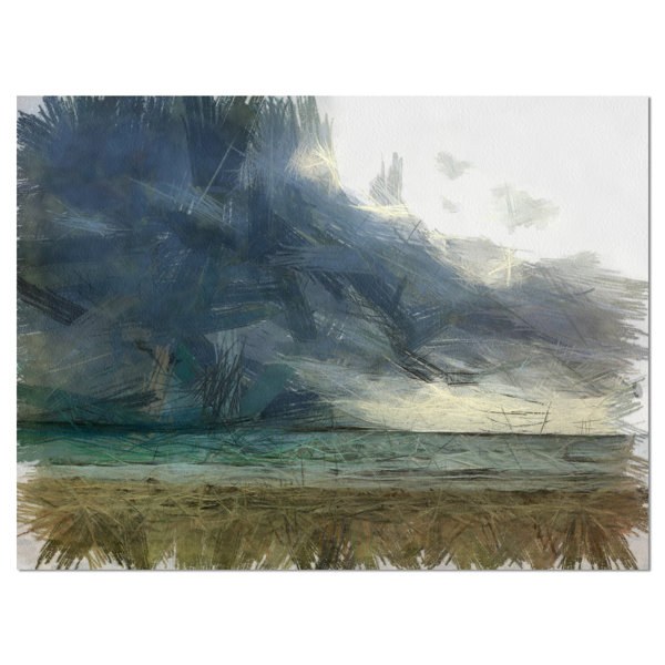 Designart Sea Before Storm Watercolor Painting Print On Wrapped