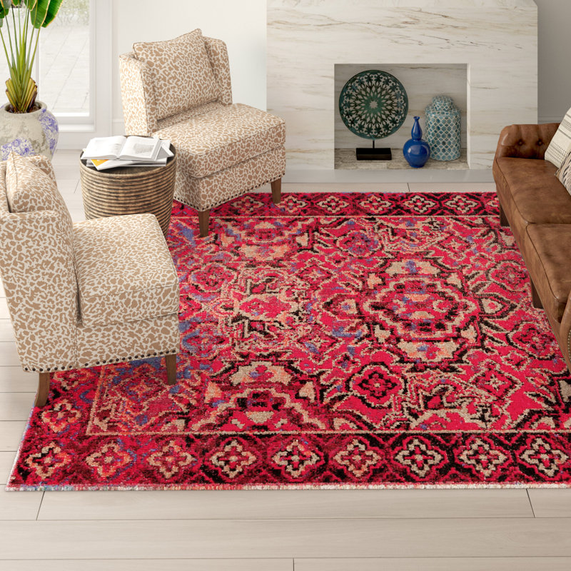 World Menagerie Jamil Medallion Red Indoor Outdoor Area Rug Reviews Wayfair