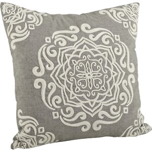 Lucile Embroidered Cotton Throw Pillow