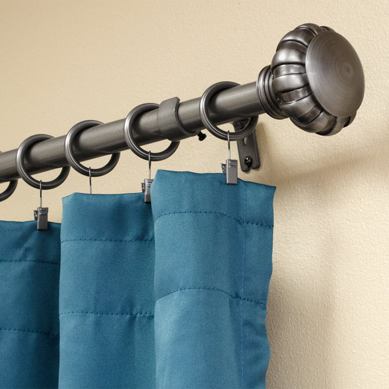 Winston Porter Sharif Knob Drapery Single Curtain Rod And Hardware