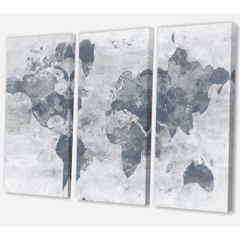 East Urban Home Golden Gray World Neutral Painting Multi Piece Image On Canvas Wayfair