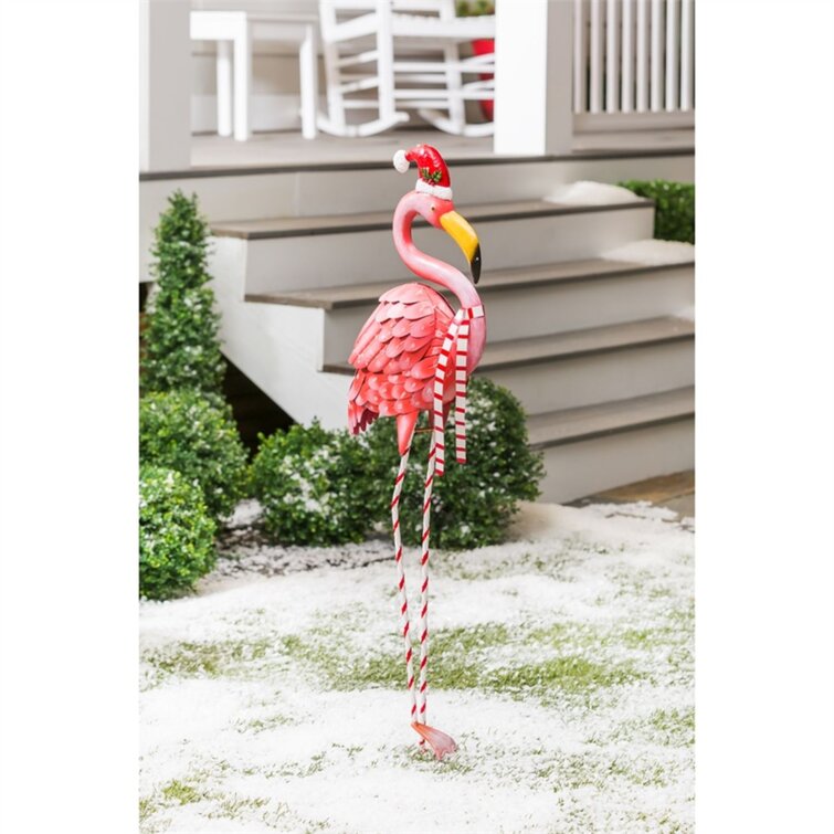 metal flamingo garden statue