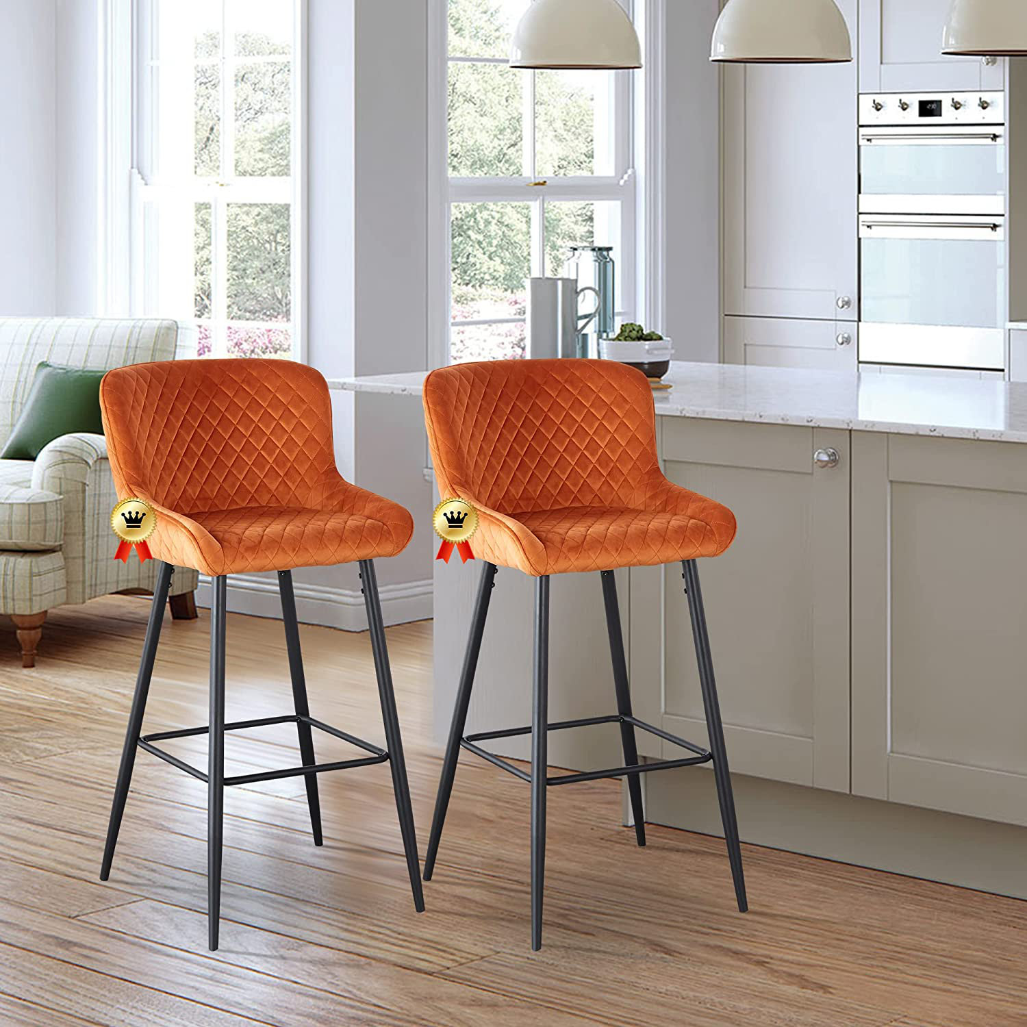 velvet stools for kitchen island