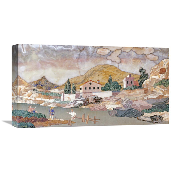 Global Gallery Pietra Dura Landscape By Baccio Cappelli Painting