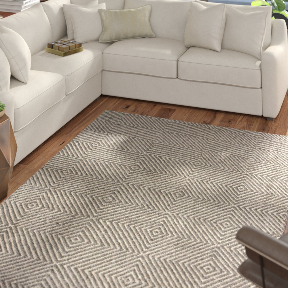 Mercury Row Marcelo Flat Woven Cotton Gray Area Rug Reviews Wayfair