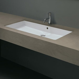 Ceramica Cubo Rectangular Undermount Bathroom Sink with Overflow