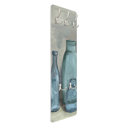 Still Life with Glass Bottles II Wall Mounted Coat Rack Symple Stuff