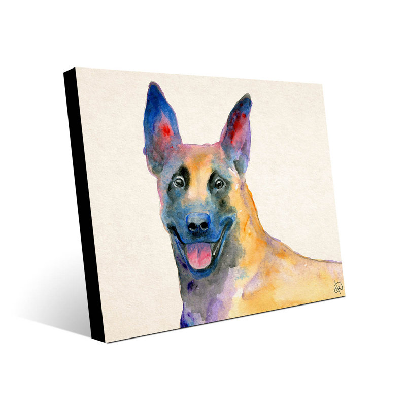 Ebern Designs Wodan Colorful German Shepherd Dog Print Wayfair