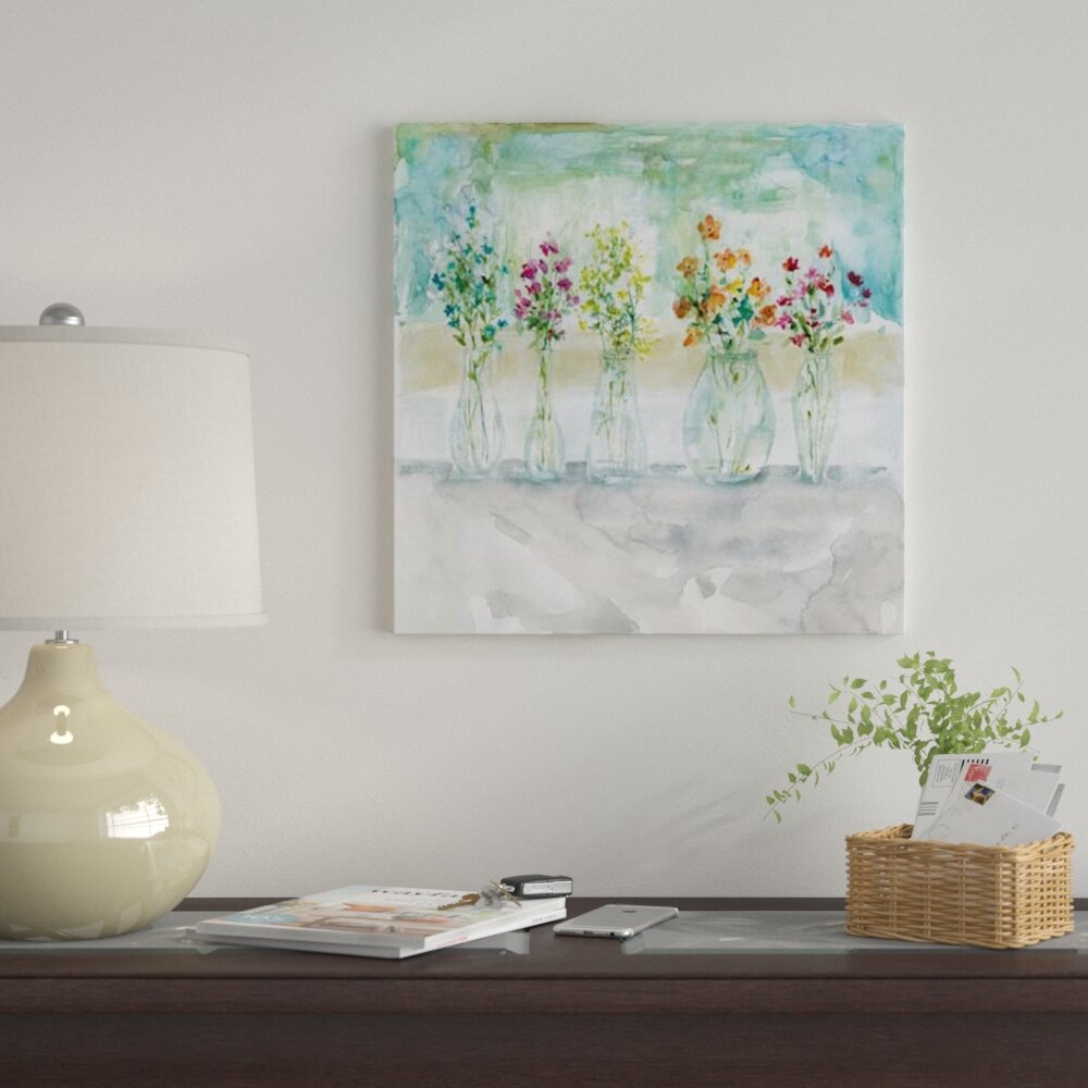 East Urban Home Color Wash Bouquet Painting On Canvas Wayfair