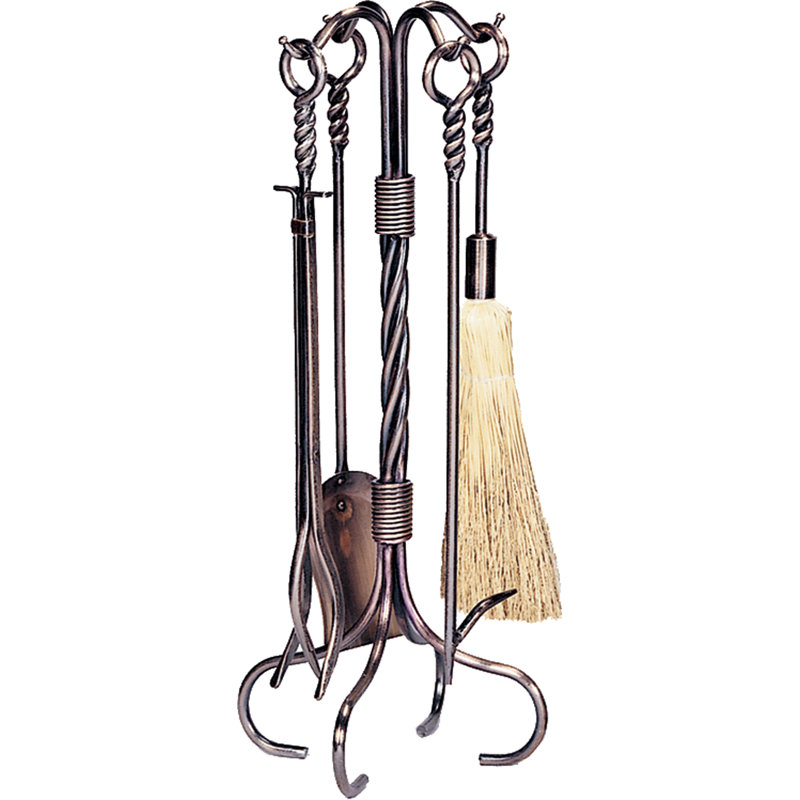 Uniflame 5 Piece Iron Fireplace Tool Set With Stand Reviews