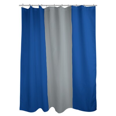 St. Louis Striped Shower Curtain East Urban Home Color: Royal Blue/Gray/Royal Blue, PVC Liner Included: No