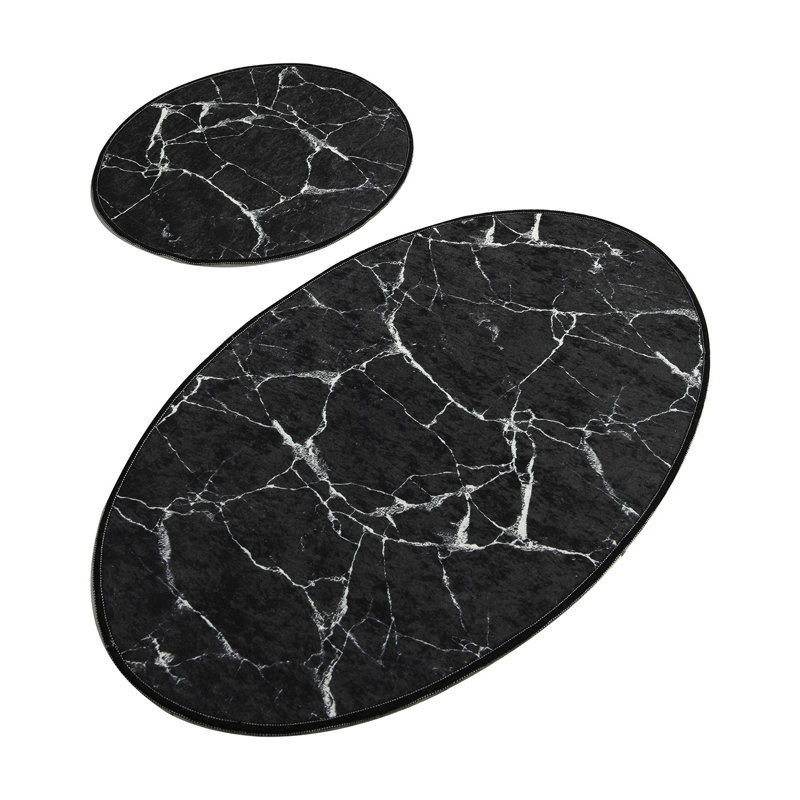 Everly Quinn Donn 2 Piece Marble Bath Rug Set Wayfair