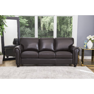 102 Inch Leather Sofa Wayfair Ca Coggins Genuine Leather Sofa