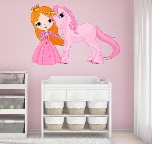 Style And Apply Princess And Unicorn Wall Decal Wayfair