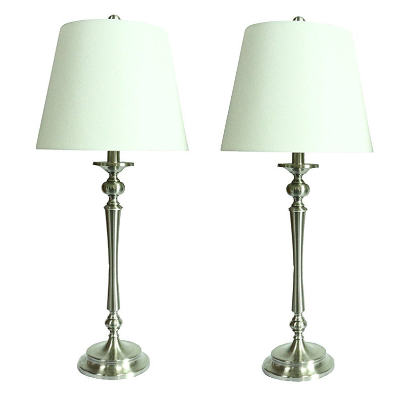 curve brushed nickel table lamp