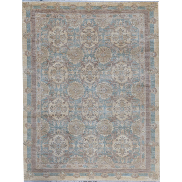 Bokara Rug Co Inc Ziegler Oriental Hand Knotted Wool Light Blue Beige Area Rug Wayfair