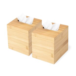 InterDesign Formbu Bamboo Boutique Tissue Kleenex Box Cover Home Bath Accessory 