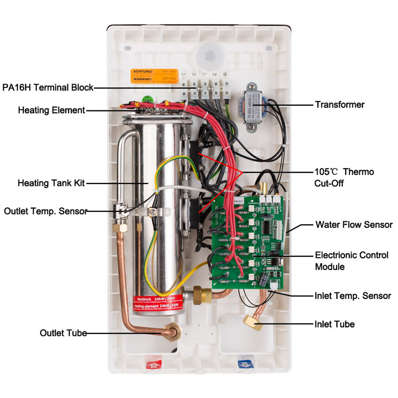 240 Volt 240V Water Heater Wiring Diagram With Indicator