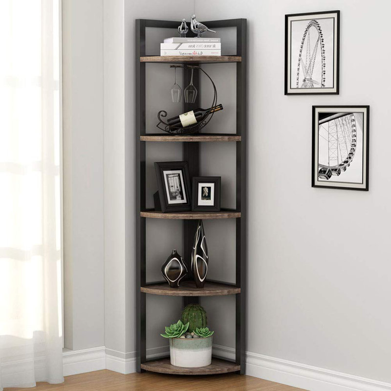 17 Stories Mayra 59 H X 10 8 W 5 Tier Corner Shelf Reviews Wayfair