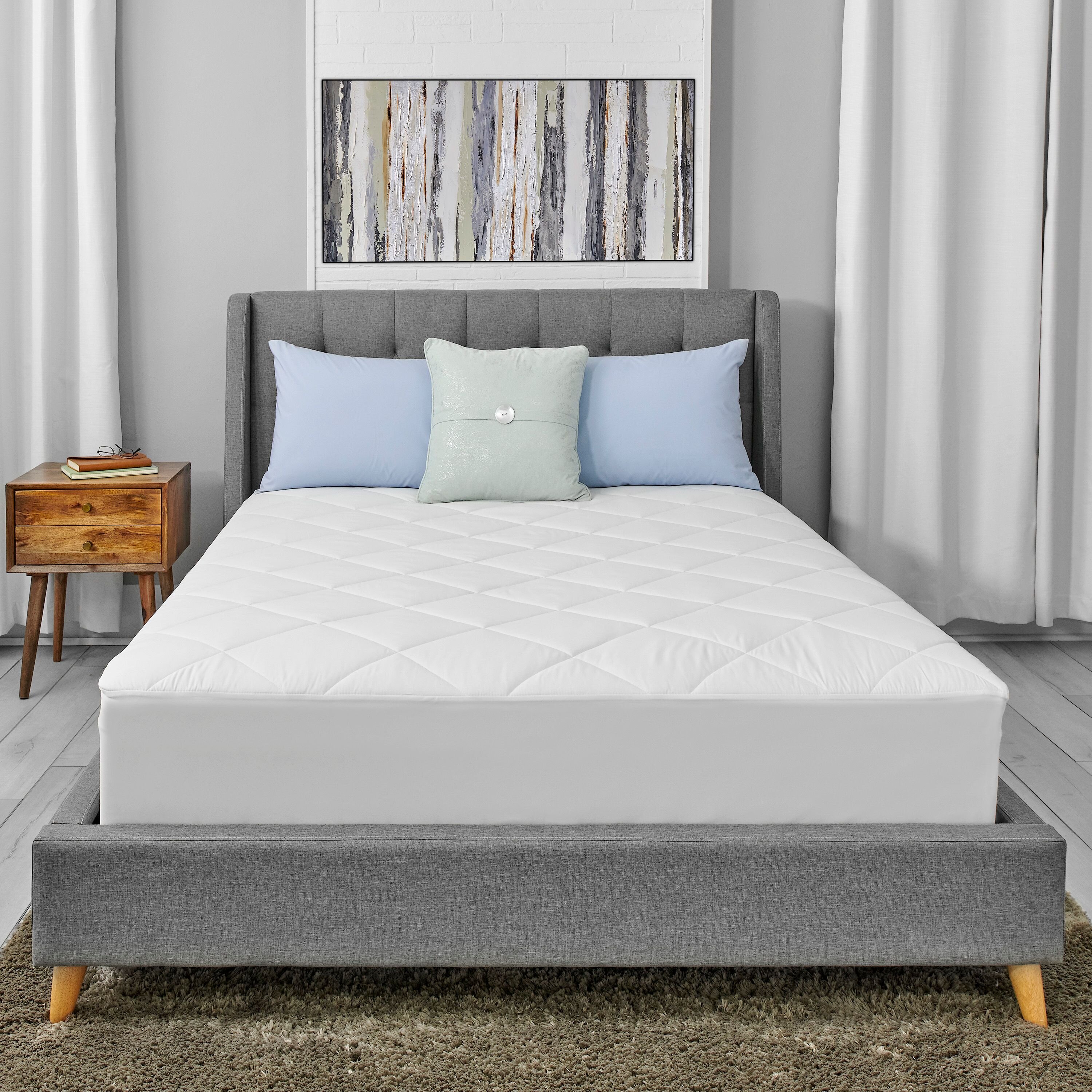 wood bed frame queen amazon