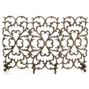 Scroll 3 Panel Cast Iron Fireplace Screen