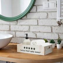 Bathroom Decor Box Toilet Paper Holder Wood Tank Box Paper Storage Basket with Artificial Flower Bathroom Kitchen Table Counter Funny Farmhouse Rustic Home Decor 